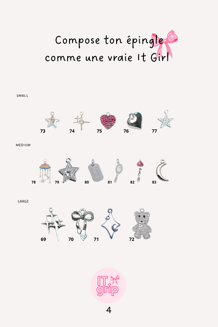 CRÉATIONS BAGS GRIP SILVER à 5 CHARMS